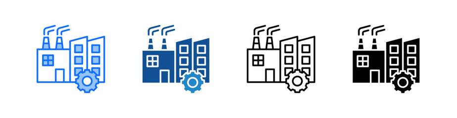 Fototapeta premium Industry Multiple Style Icon Set 