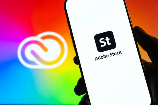 Adobe Stock image logo is displayed on the screen of a smartphone, in Bangalore, India, on January 06, 2026