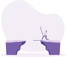 Build business bridge connect path together, solution or teamwork idea, cooperation or collaboration to success together concept
