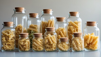 Glass pantry: pasta in order &mdash; AI-generated