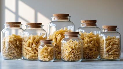 Glass pantry: pasta in order &mdash; AI-generated