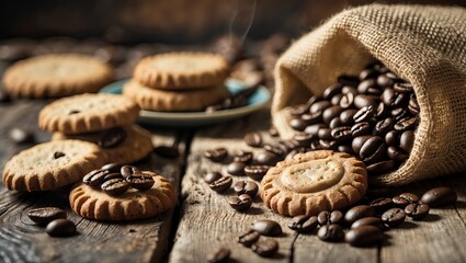 Coffee break: cookies and beans &mdash; AI-generated