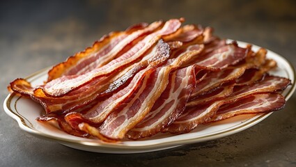 Crisp moment: bacon on the plate &mdash; AI-generated