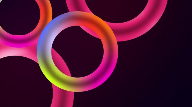 Abstract colorful motion background with flowing gradient rings