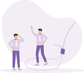 Business dishonesty and betrayal or jealousy colleague, career competitor or cheating concept
