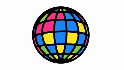 Obraz premium A globe with a mosaic of bright, colorful squares