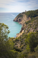 Stunning view of Badum Tower overlooking the Mediterranean Sea, Spain