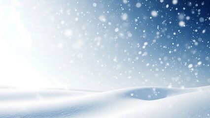 Snow falling on white snowy ground with blue sky snowflakes snowfall winter snowy landscape