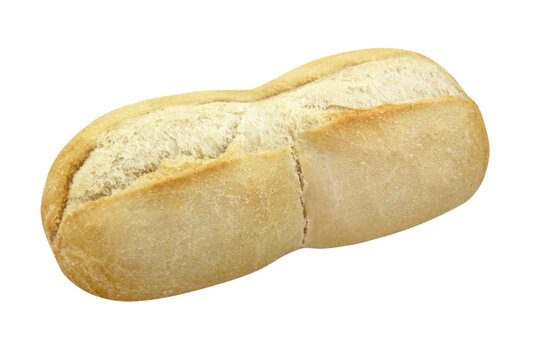1 Bread roll isolated on white background