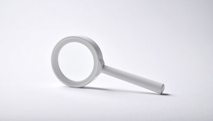 Magnifying Glass on White Background for Detailed Inspection.