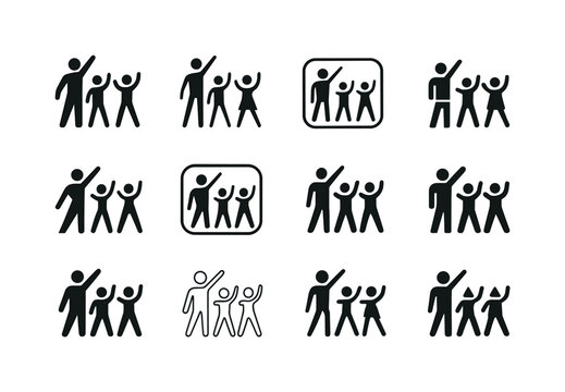 Dance Class Logos. A choreographer teaching a dance class in a studio. Icon set. Set Logo of a choreographer teaching a dance class in a studio: dancer