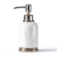 a white ceramic soap pump - isolated product photo