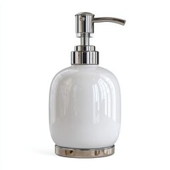a white ceramic soap pump - isolated product photo