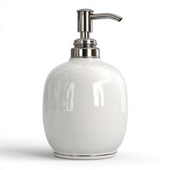 a white ceramic soap pump - isolated product photo