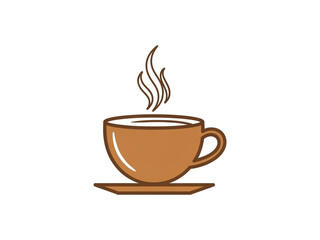 Obraz premium Minimalist Coffee Cup with Steam on Saucer