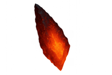 Molten lava rock ember with bright cracks and red-orange glow
