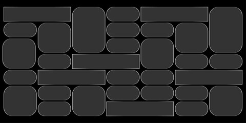Futuristic transparent glass Bento Grid frames for website landing page. Digital banners UI templates design

