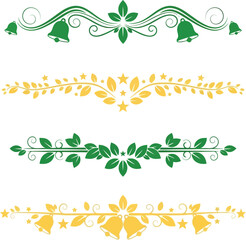 Elegant floral decorative borders flourishes ornaments design elements nature inspired vector