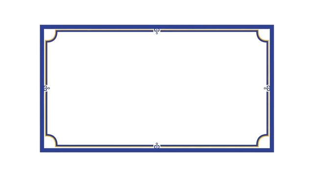 Blue rectangle frame border.
