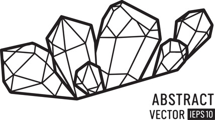 crystal and gemstone coloring pages featuring clean black line art and detailed faceted shapes.