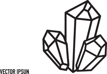 crystal and gemstone coloring pages featuring clean black line art and detailed faceted shapes.