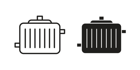 car radiator icons set designed in filled, outline, line and stroke style