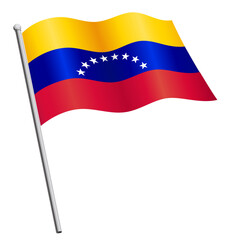 venezuelan flag of venezuela flying waving on flagpole silk icon vector isolated on transparent background