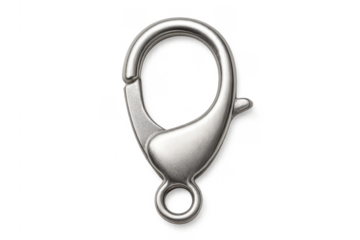 Silver lobster clasp for jewelry making on transparent background