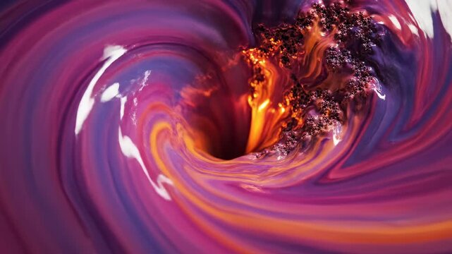 Mysterious Cosmic Vortex: A mesmerizing depiction of a cosmic event with a deep swirling center, pulling in ethereal energies from its colorful surroundings.
