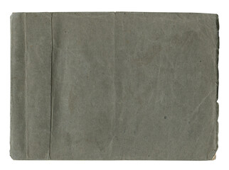 Naklejka premium horizontal crumpled old aged paper texture with grey color on white