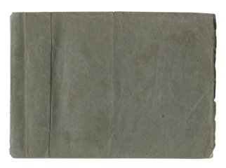 horizontal crumpled old aged paper texture with grey color on white