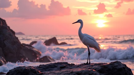 heron on the beach
