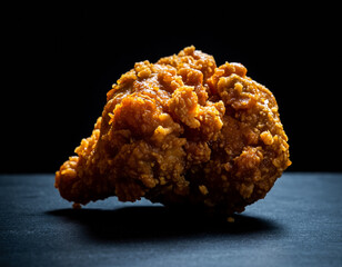 fried chicken in black background