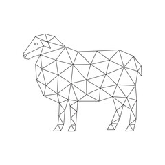 Polygonal line art of sheep vector
