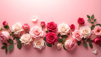 pink roses on a pink background