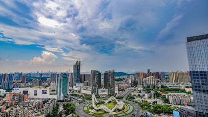 Wuhan Modern Urban Plaza Aerial Photography China