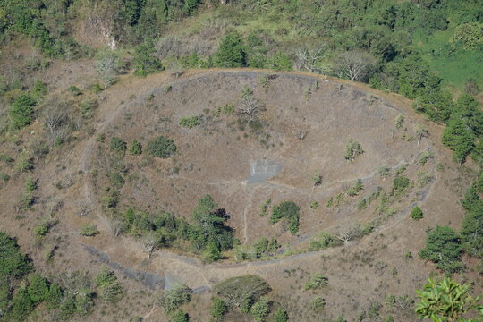 Small crater of El Boqueroncito at El Boqueron National Park, near San Salvador, El Salvador