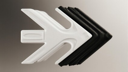 White and black arrows stacked, angled to the right, on gradient background