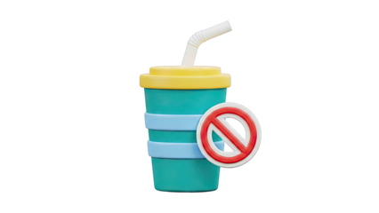 3D Icon of a Forbidden Drink