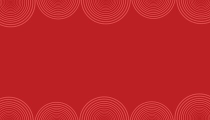 Chinese New Year background copy space. Modern template design with circle line on red background. Elegant oriental illustration for cover, banner, website, calendar.
