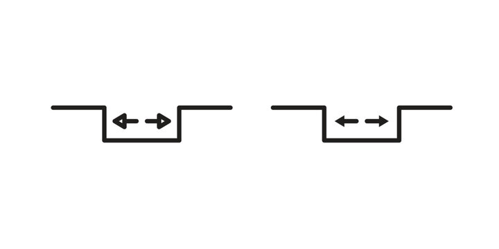 Gap icons set designed in filled, outline, line and stroke style