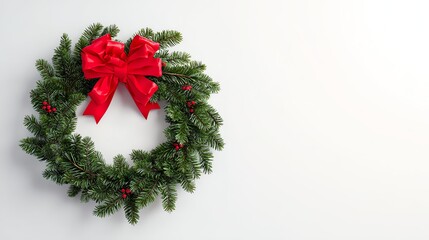 Festive Wreath: A classic evergreen wreath, adorned with a vibrant red bow, embodies the spirit of the holidays, adding warmth and cheer to any space. 