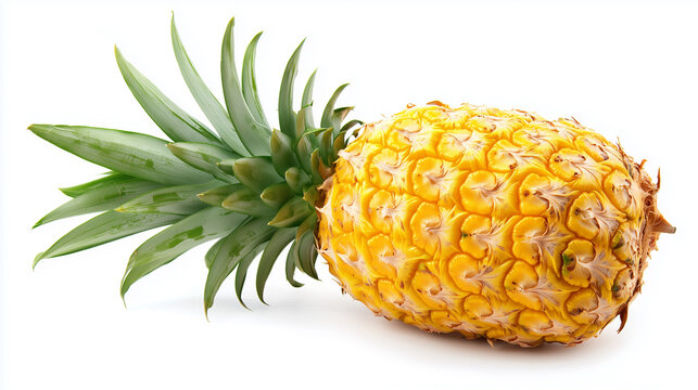 Pineapple with slices isolated on white