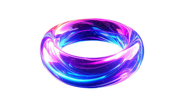 Vibrant, luminous, ring-shaped object with glowing, swirling lights