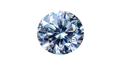 A sparkling, faceted gemstone with intricate light refraction, isolated