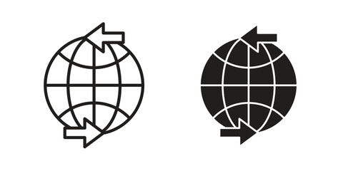 Import and export icons set designed in filled, outline, line and stroke style