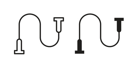 Jump rope icons set designed in filled, outline, line and stroke style © iconic