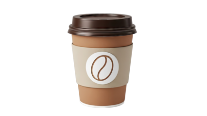 Coffee cup with coffee bean logo