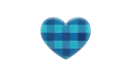 Blue Buffalo Plaid Heart