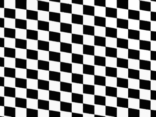 Obraz premium A distorted black and white checkered pattern creates an optical illusion